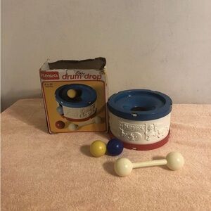 Vintage Playskool Baby Drum Drop #47 Missing Red Ball